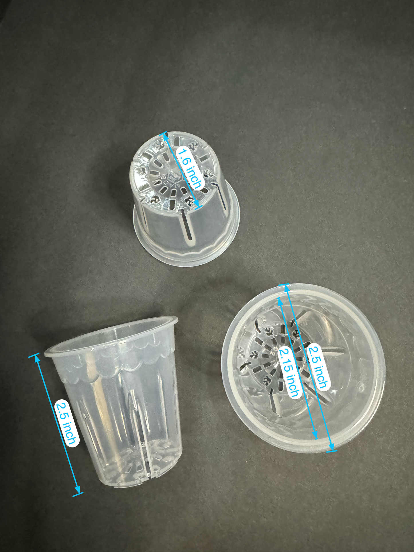 2.5 inch Round Clear Pot | Clear Round Small Pot | Clear Pot