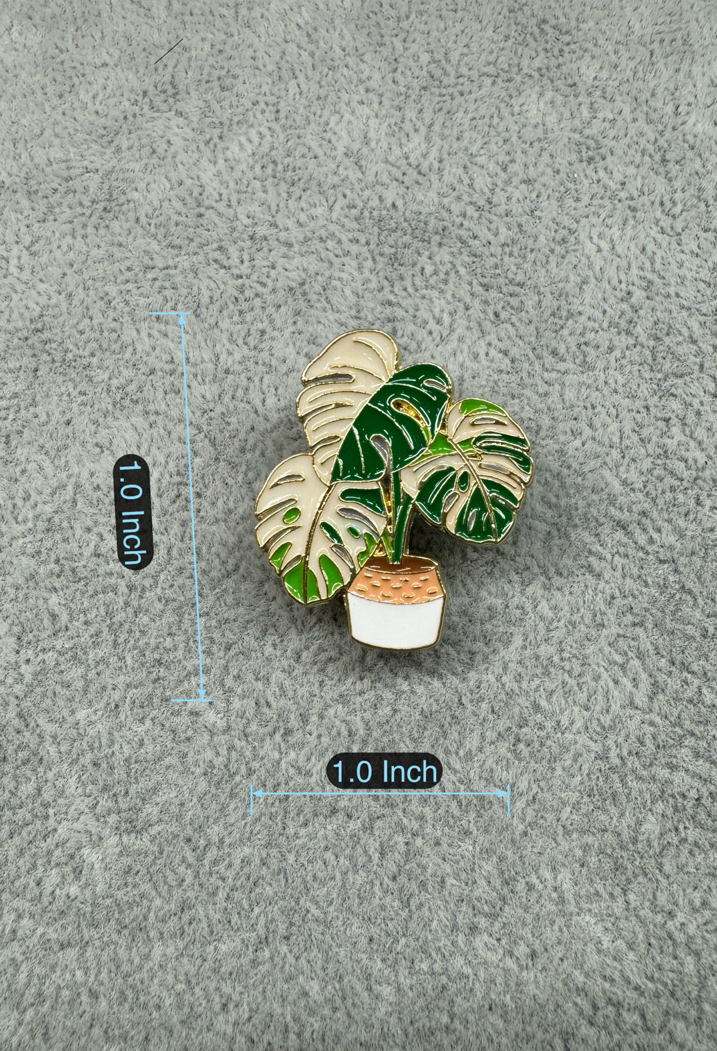 Monstera Albo Enamel Pin | Variegated Monstera Enamel Pin | Potted plant enamel pin | Plant Lover enamel pin