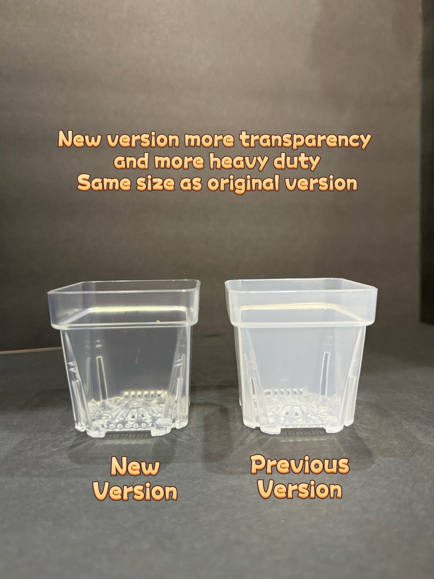 2.55 inch Square Clear Pot | Clear Square Small Pot | Clear Pot