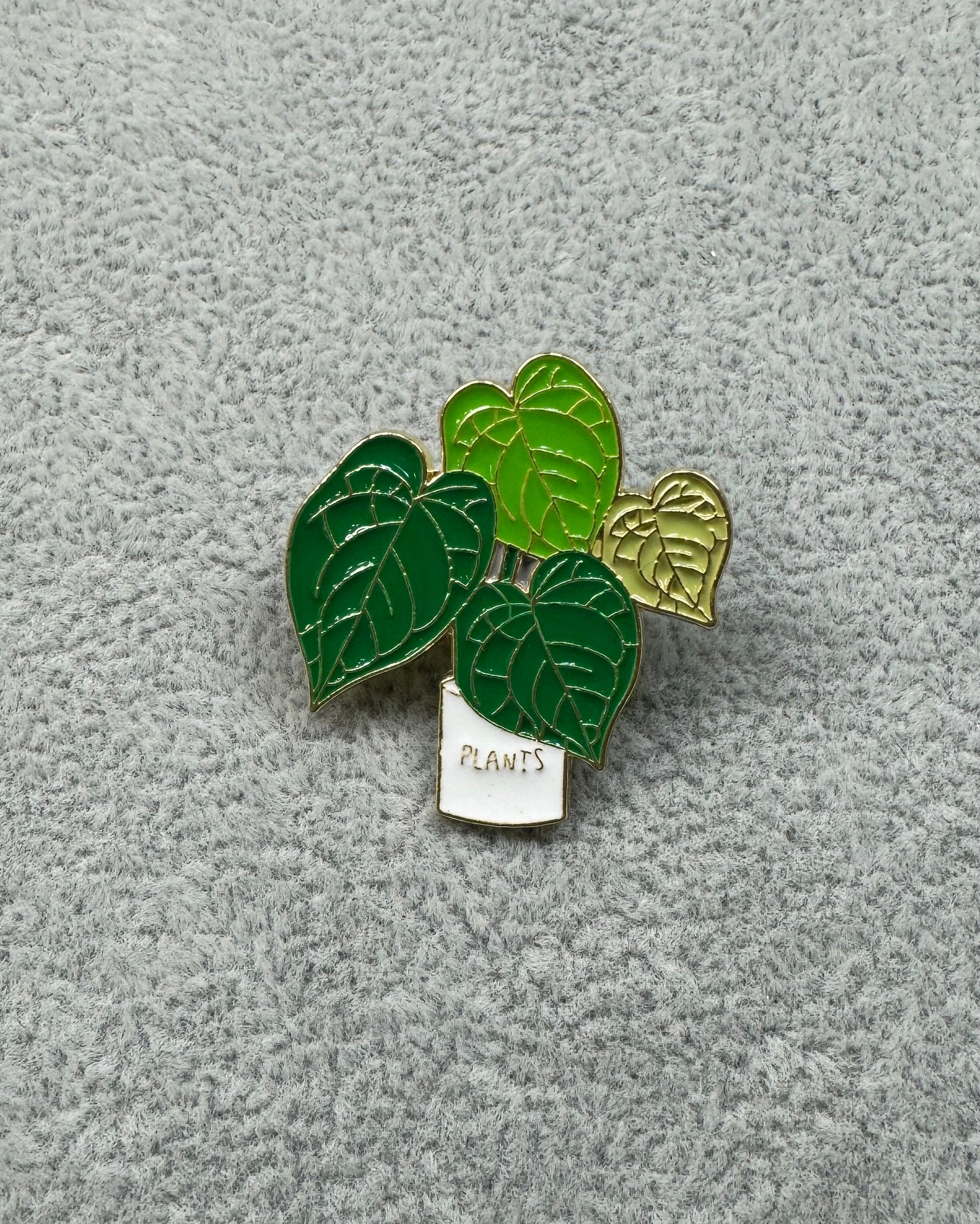 Anthurium Enamel Pin | Houseplant Enamel Pin | Potted plant enamel pin | Plant Lover enamel pin