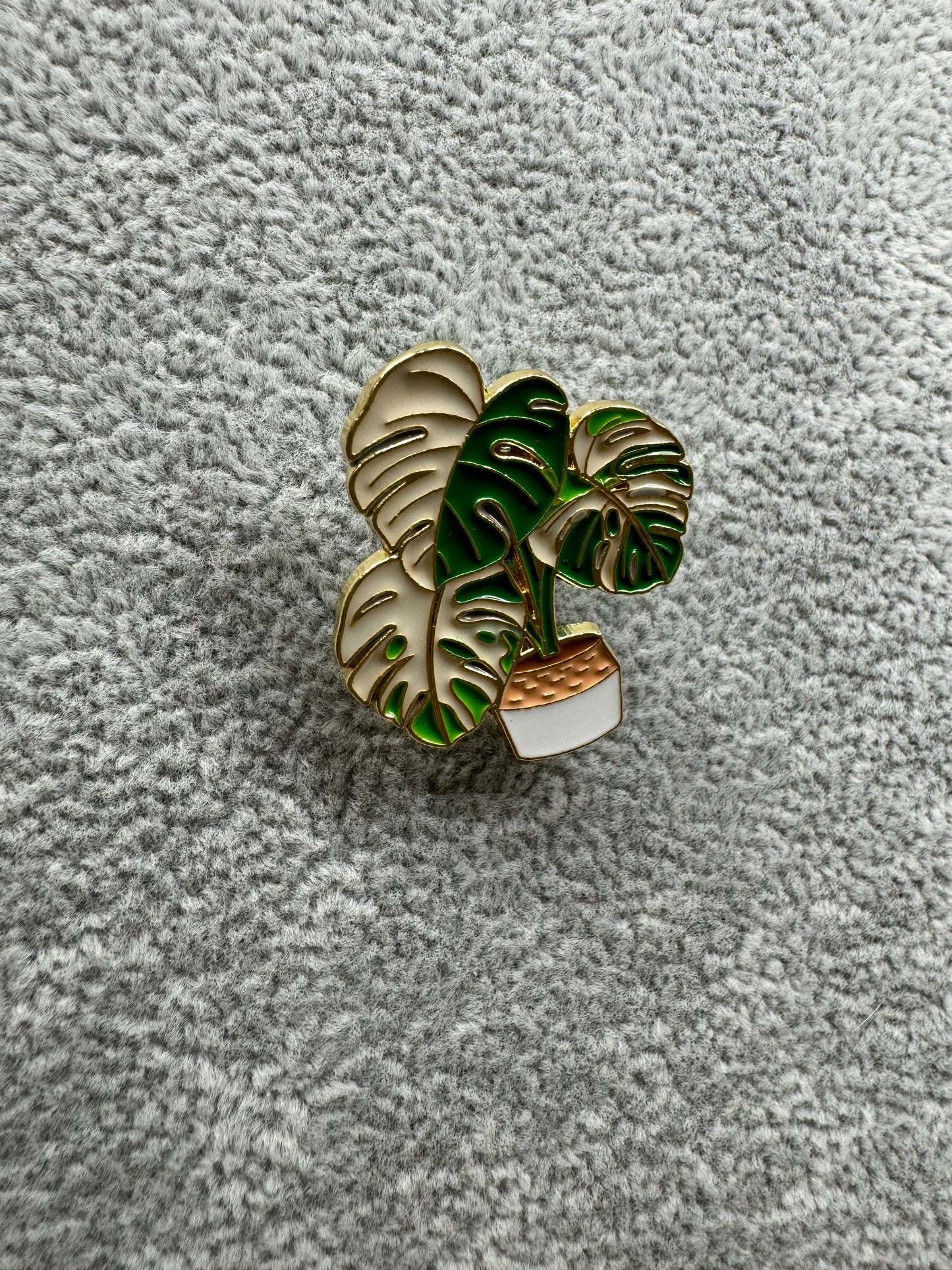 Monstera Albo Enamel Pin | Variegated Monstera Enamel Pin | Potted plant enamel pin | Plant Lover enamel pin