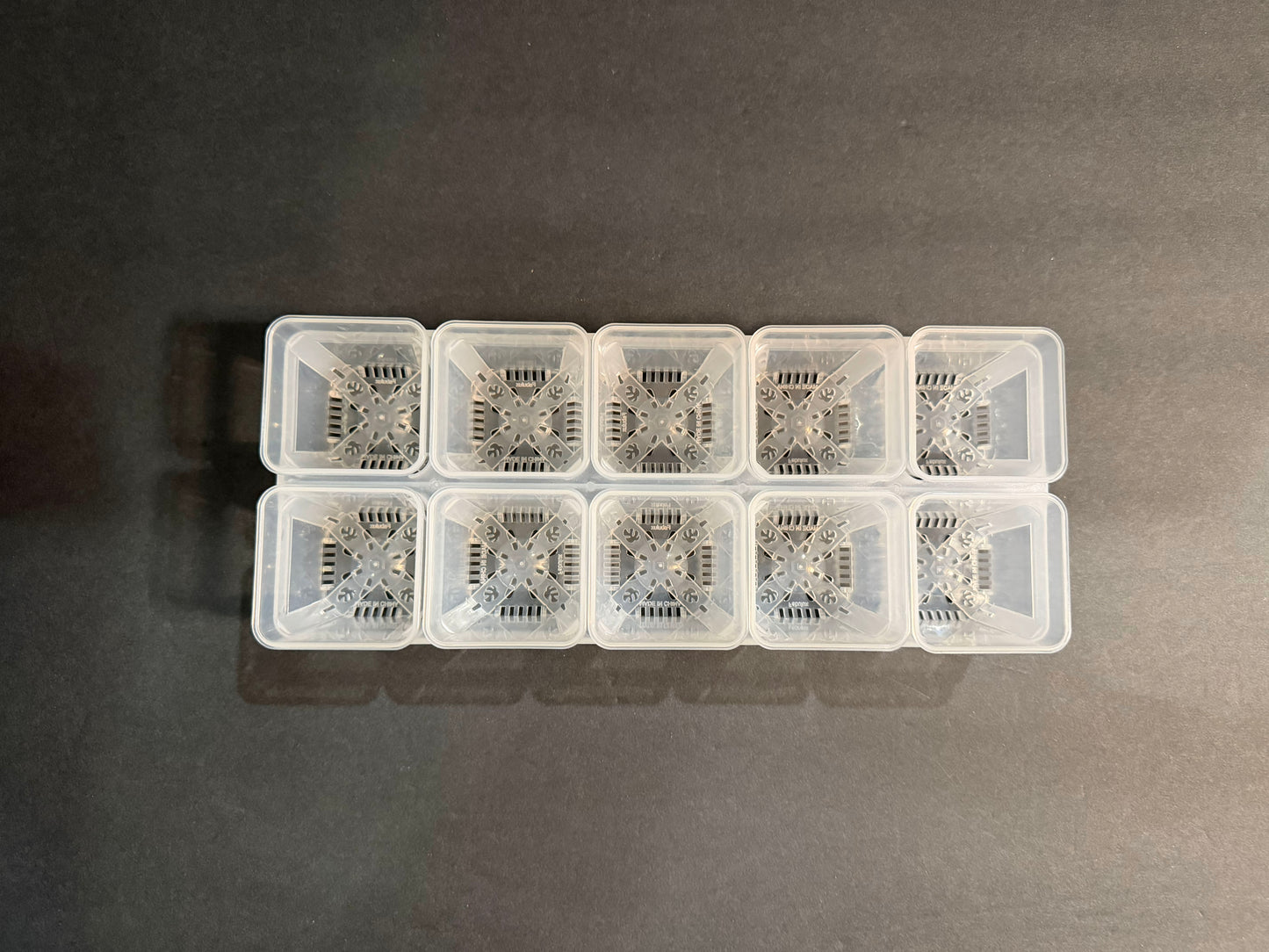 2" Mini Planter Pot Holder – 10 Slot Organizer for Small Square Pots