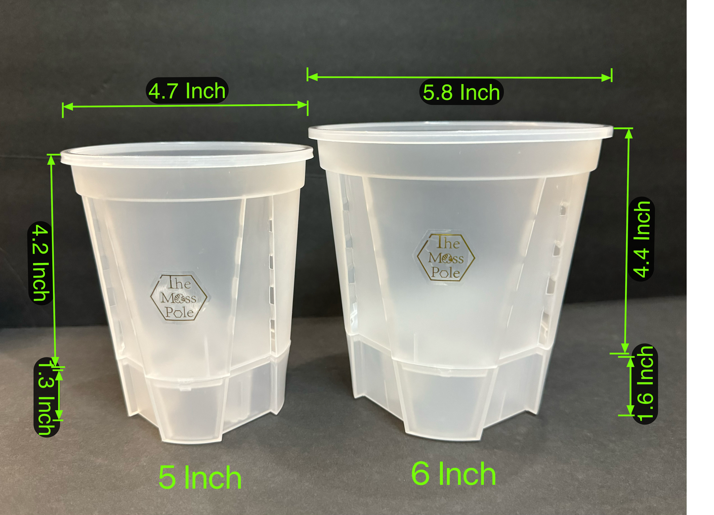 High quality 5 Inch 6 Inch 7 Inch Clear Self Watering pot with good airflow