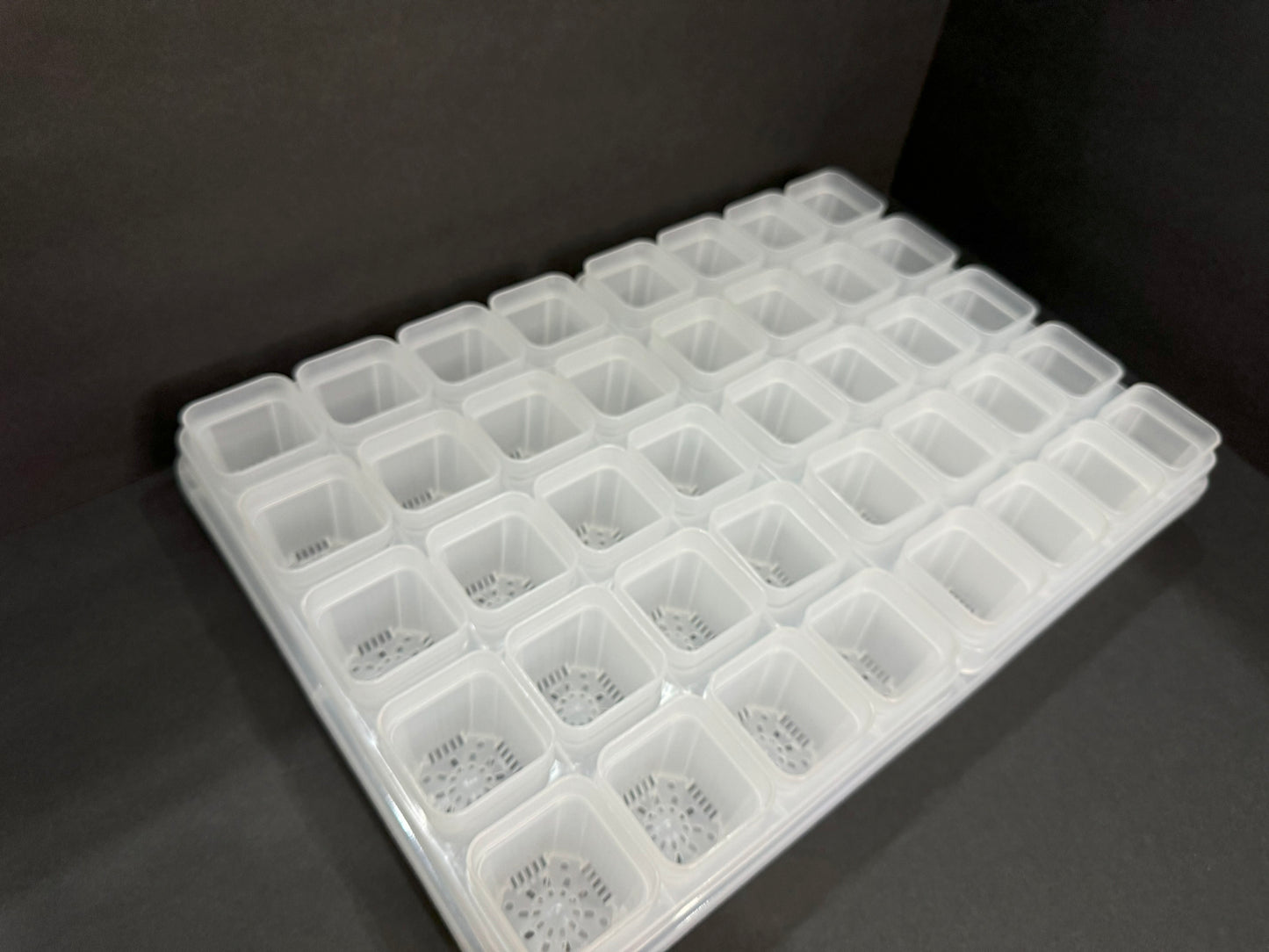 Seedling Starter Kit | Propagation Tray, Dome Cover, 40 Frosted Clear Pots | Shuttle Tray | Seed Germination Setup