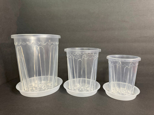 Heavy Duty Clear Tall Plant Pot – 4" to 10" | Excellent Drainage | Transparent Nursery Container for Orchids, Aroids & Houseplants