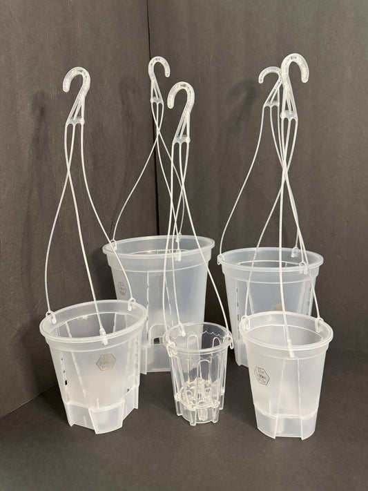 Clear Self-Watering Hanging Plant Pot – 4" 5" 6" 7" 8" Sizes | Transparent Plastic Planter with Hanger for Indoor & Outdoor Use