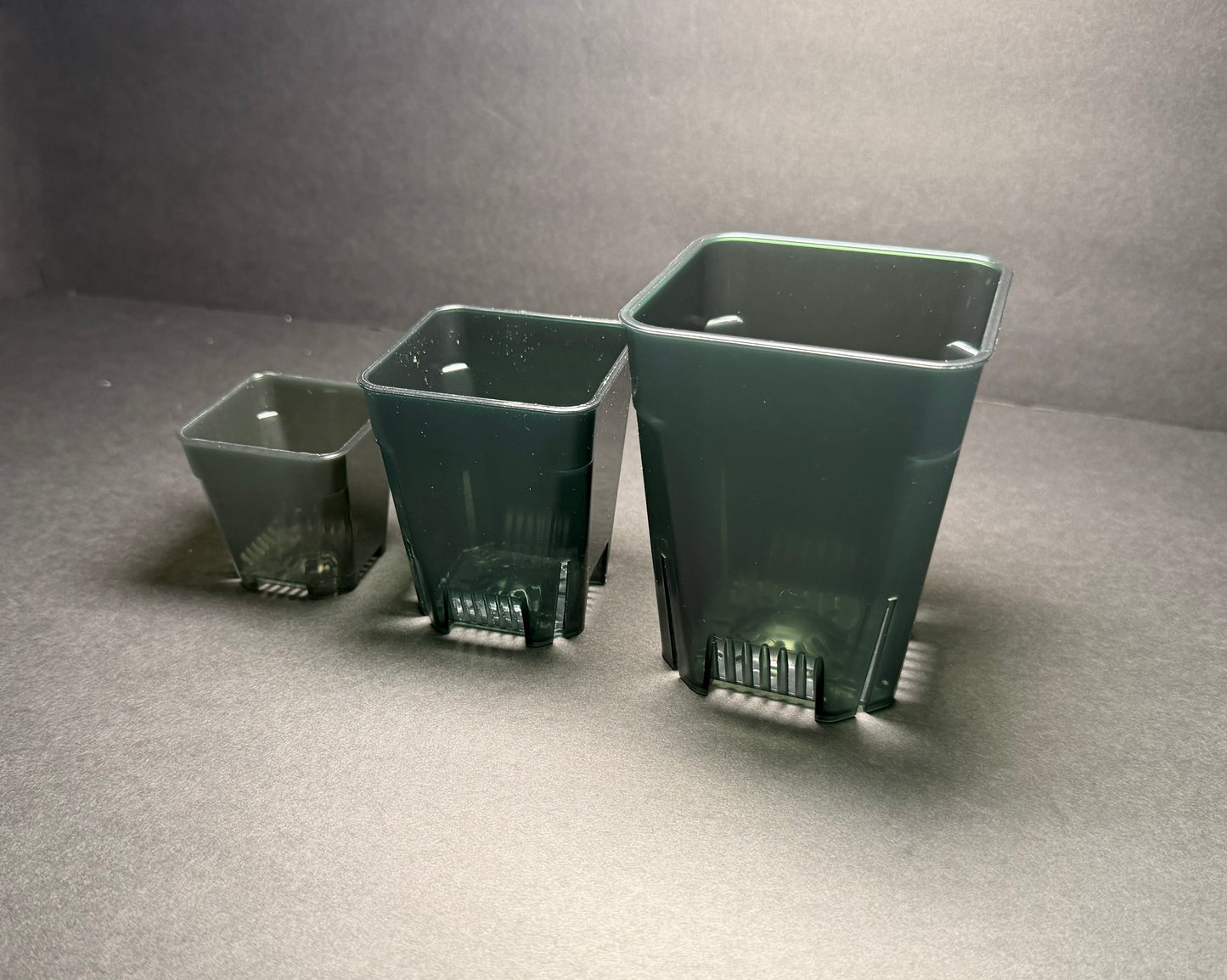 Clear Square Pots and Clear Square Tall Planter Pots — Small / Medium / Large with great airflow and drainage