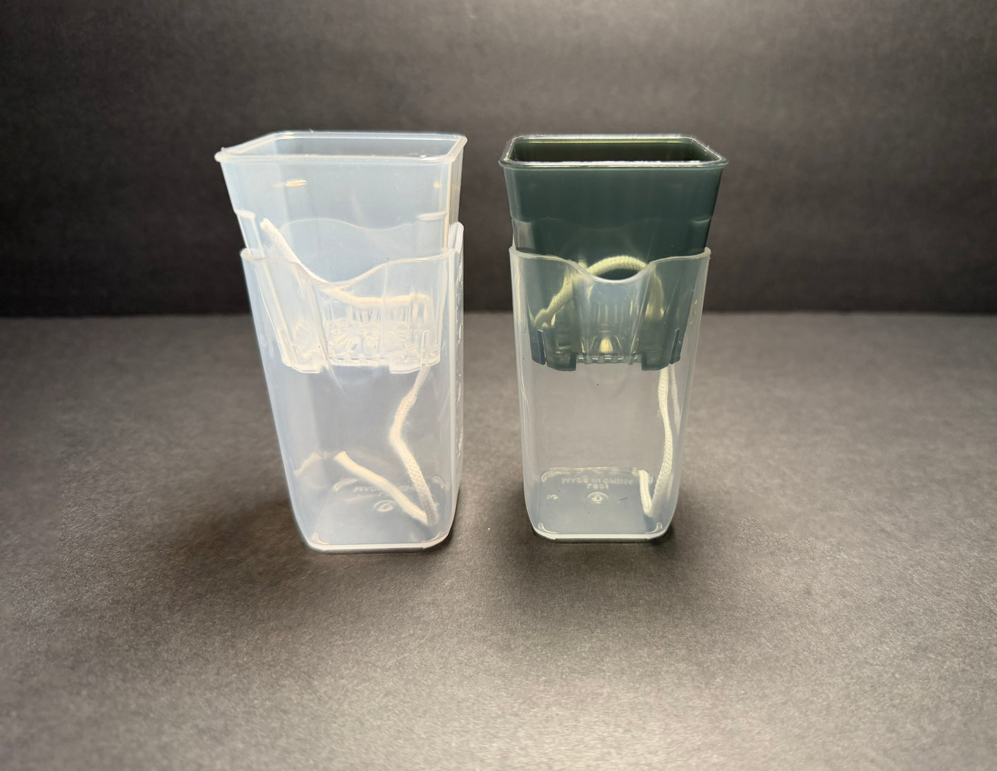 Clear Mini Self-Watering Pot – 2" Square Tall Planter | Semi-Hydro Pot  | Hydro Friendly Leca Pon Planter | Semi-Hydroponics Planter Pot