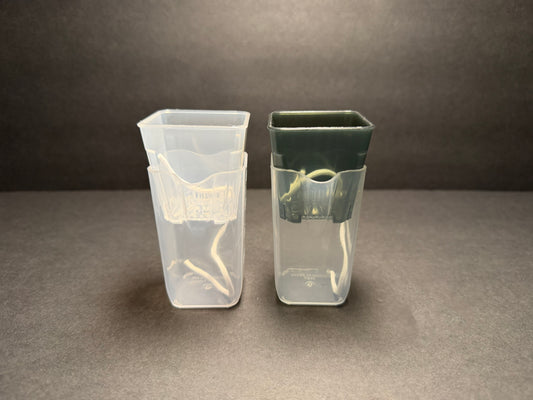 Clear Mini Self-Watering Pot – 2" Square Tall Planter | Semi-Hydro Pot  | Hydro Friendly Leca Pon Planter | Semi-Hydroponics Planter Pot