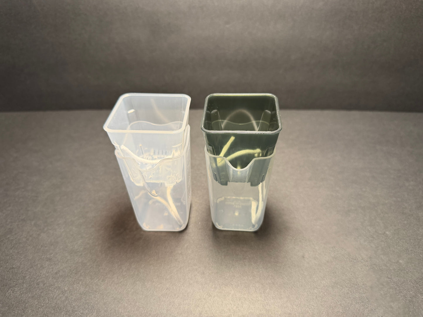 Clear Mini Self-Watering Pot – 2" Square Tall Planter | Semi-Hydro Pot  | Hydro Friendly Leca Pon Planter | Semi-Hydroponics Planter Pot