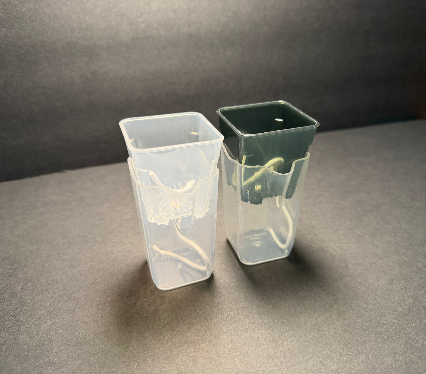 Clear Mini Self-Watering Pot – 2" Square Tall Planter | Semi-Hydro Pot  | Hydro Friendly Leca Pon Planter | Semi-Hydroponics Planter Pot