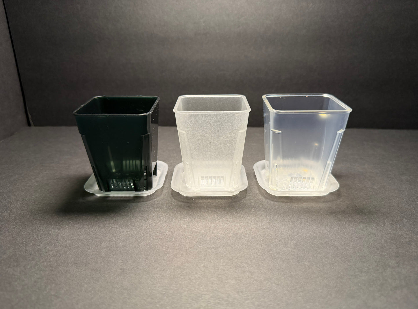 Black Clear Square Tall Planter Pots — Small / Medium / Large