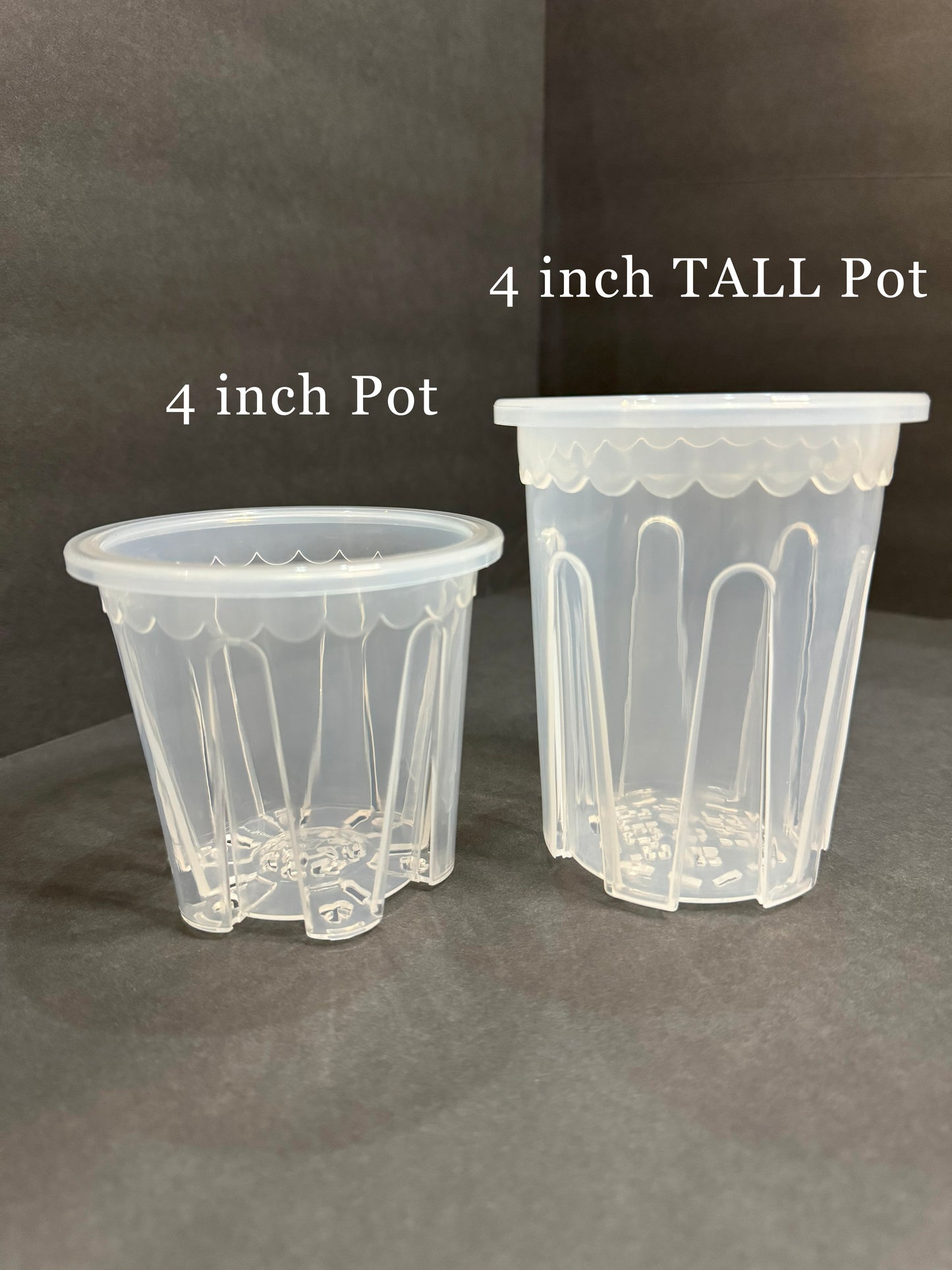 4 Inch Heavy Duty Round Clear Pot | Extra Firm Clear Round Small Pot | Extra Sturdy Clear TALL Pot