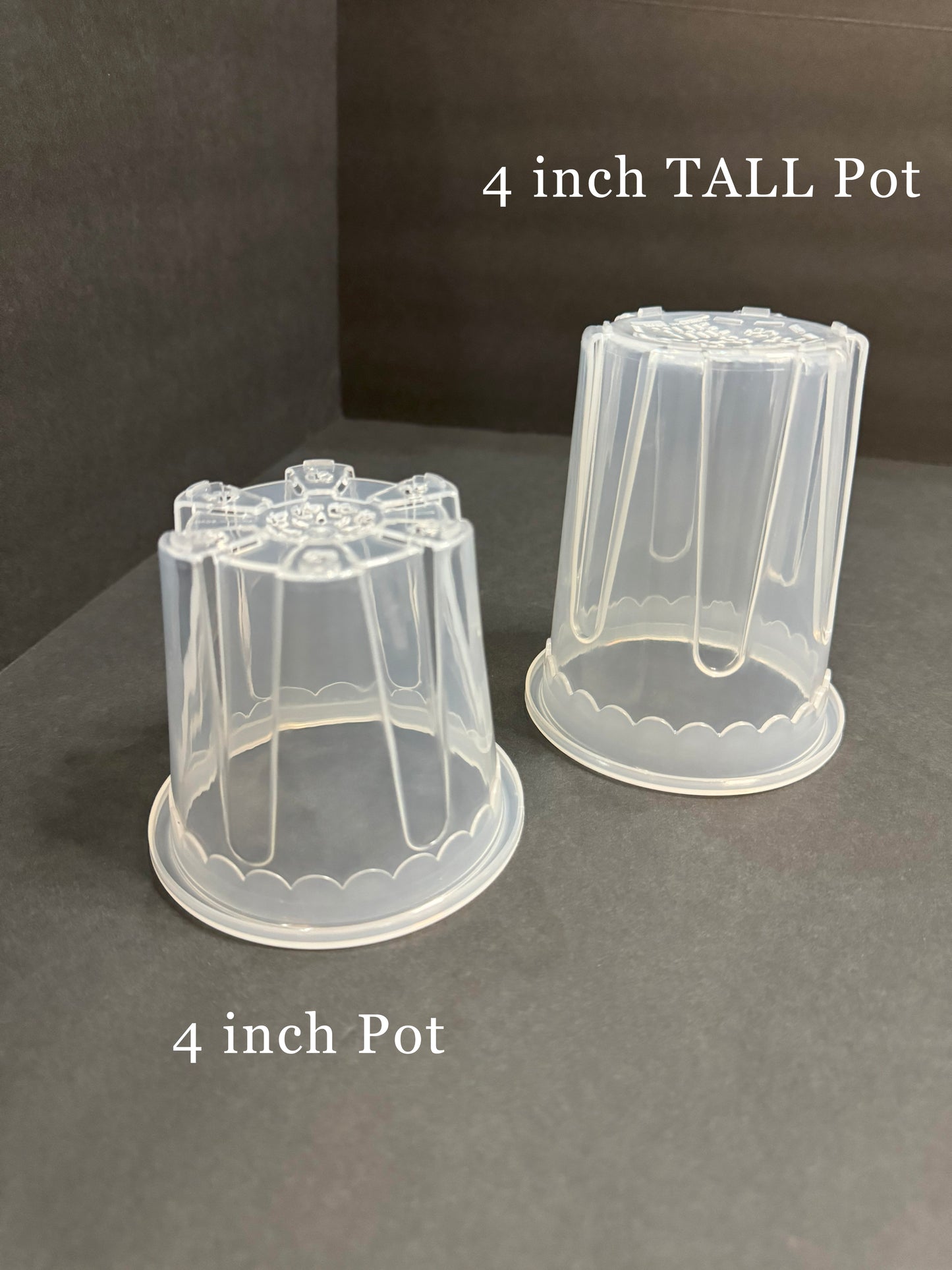 4 Inch Heavy Duty Round Clear Pot | Extra Firm Clear Round Small Pot | Extra Sturdy Clear TALL Pot