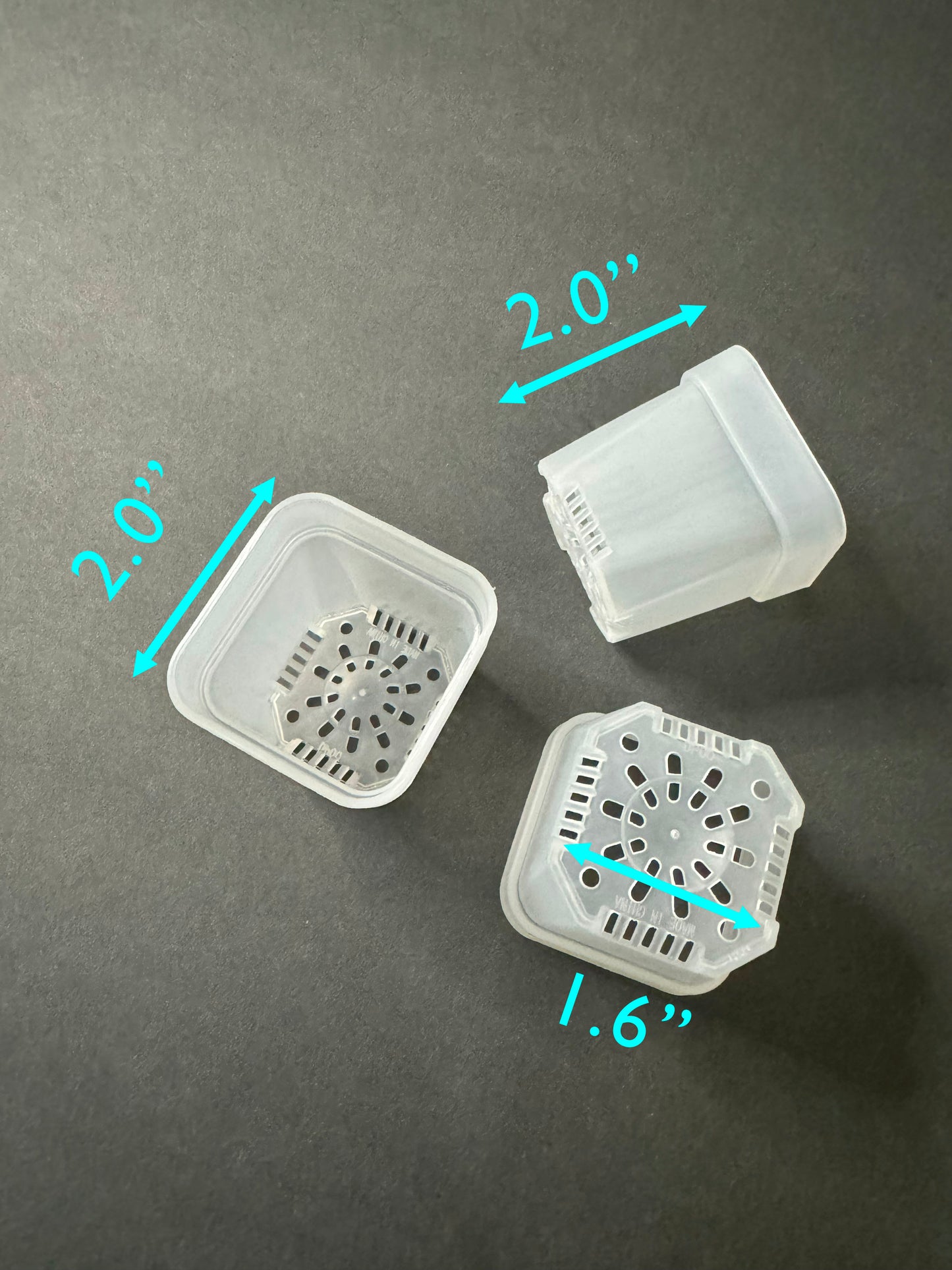 Small Translucent 2 inch Square Nursery and Seedling Pot Container Study Clear Pot 2 inch square clear planter | Small 2 inch Planter Pot