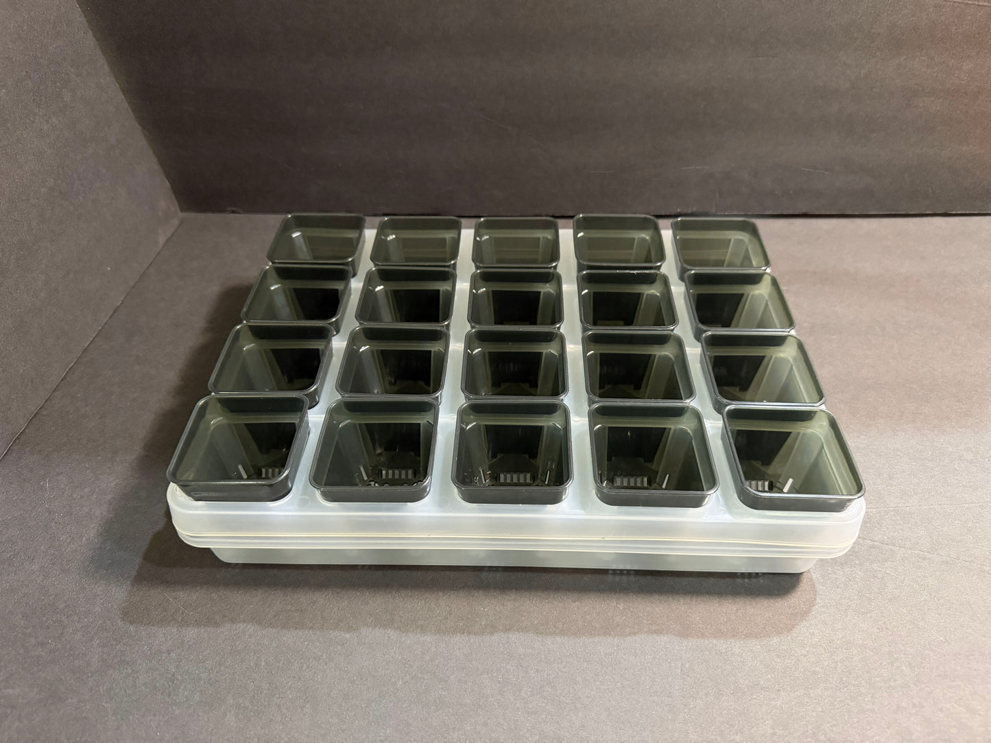 Seed Starter Kit with Dome | Propagation Tray System with 20 Clear/Black Clear Pots | Seed Germination, Cuttings & Indoor Growing Setup