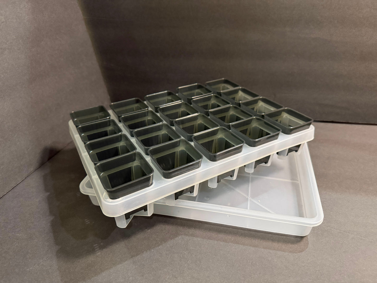 Seed Starter Kit with Dome | Propagation Tray System with 20 Clear/Black Clear Pots | Seed Germination, Cuttings & Indoor Growing Setup