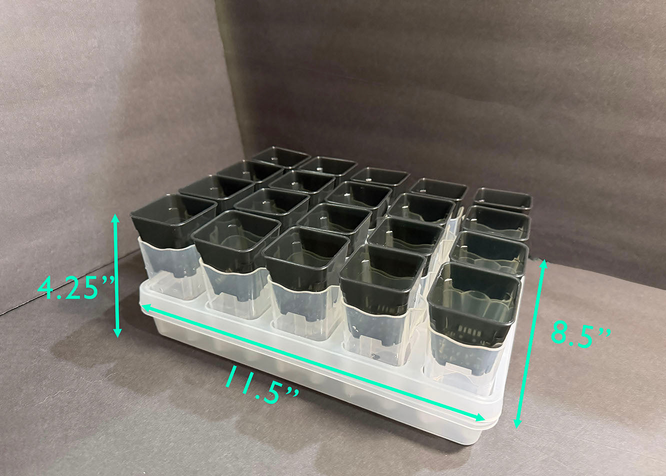 Mini Growing Station Set — 20 Small 2” Pots, Self-Water Bases + Matching Tray | Ideal for Seed Starting & Cuttings