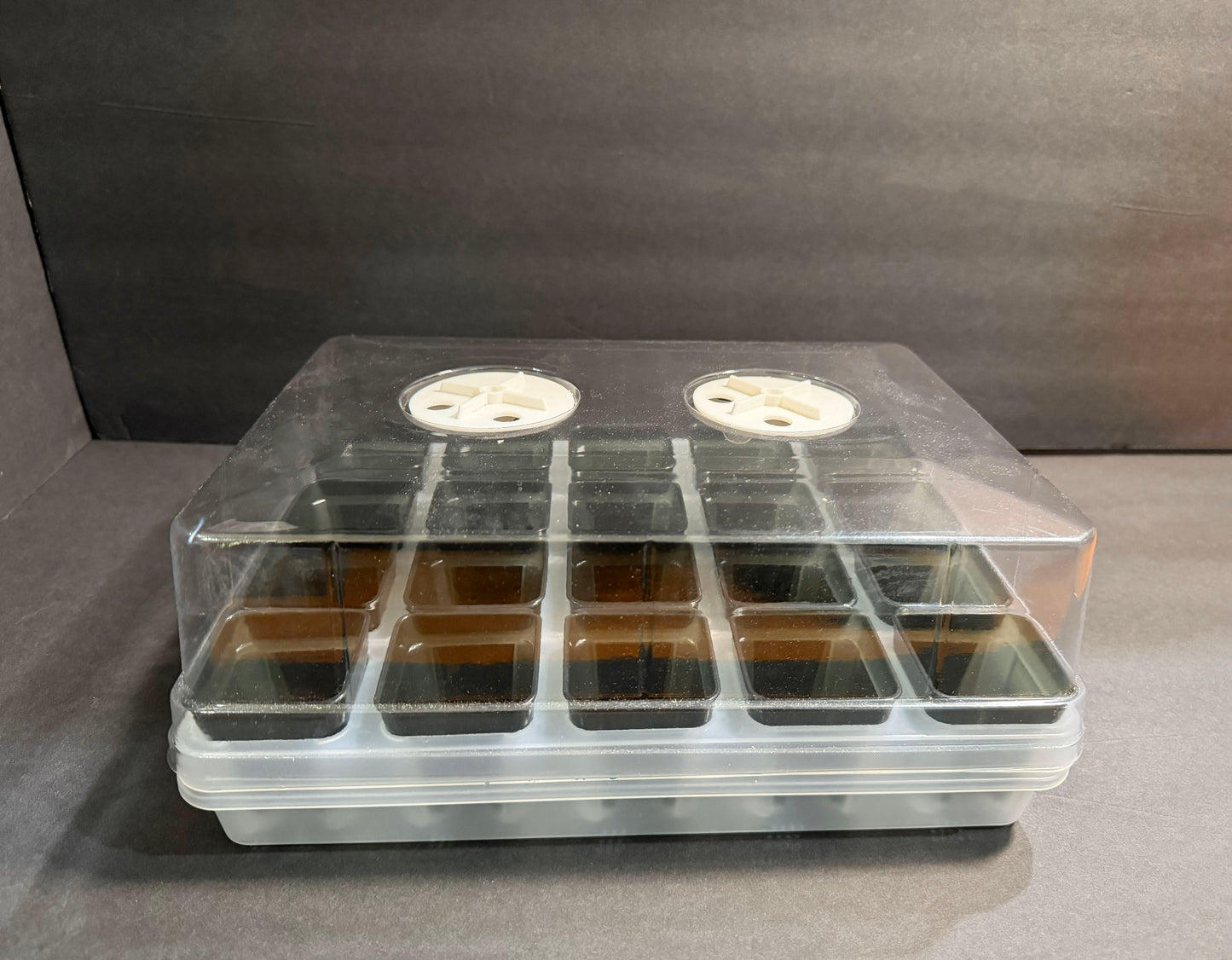 Seed Starter Kit with Dome | Propagation Tray System with 20 Clear/Black Clear Pots | Seed Germination, Cuttings & Indoor Growing Setup