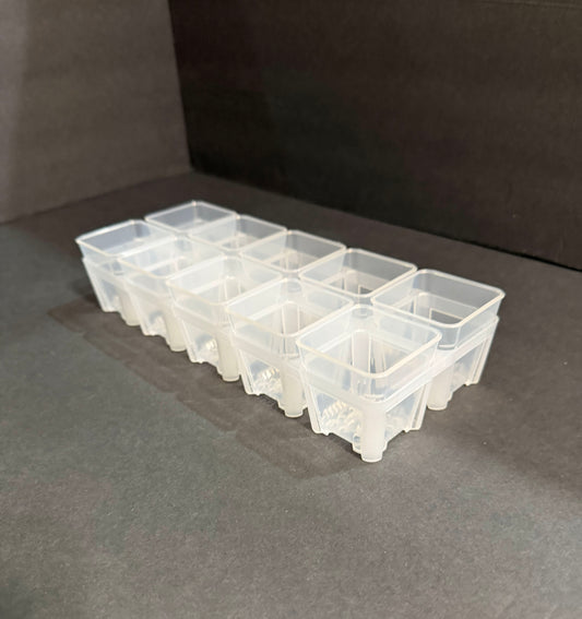 2" Mini Planter Pot Holder – 10 Slot Organizer for Small Square Pots