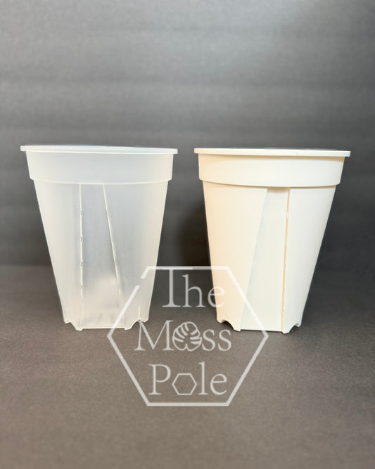 6 inch tall clear pot and 6 inch tall white pot with good drainage high quality planter