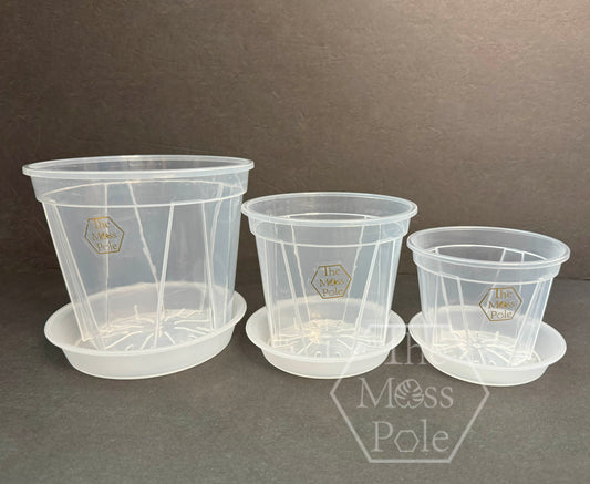 Crystal Clear high quality pot with good drainage! 4 - 6 inch transparent clear pot