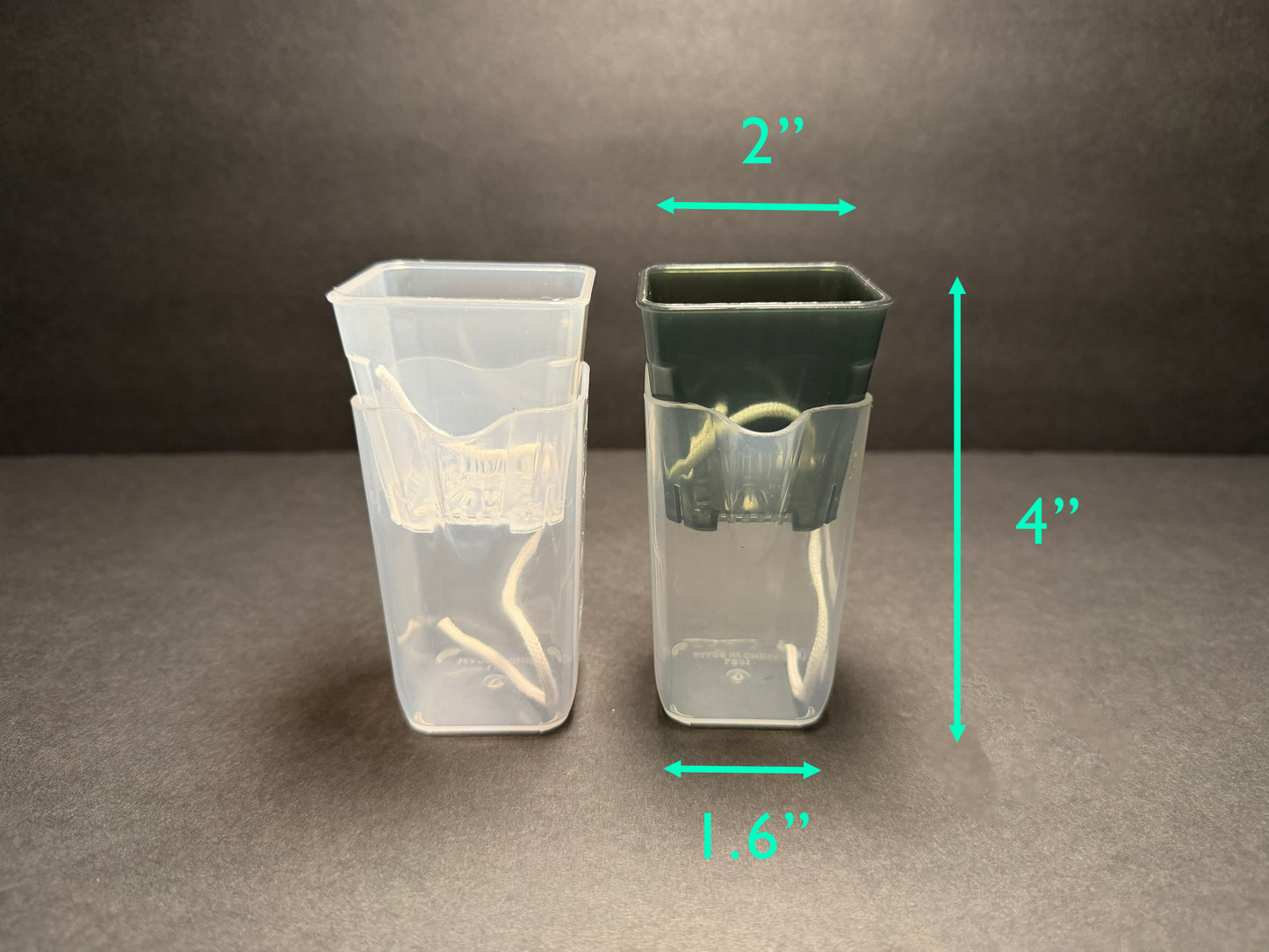 Clear Mini Self-Watering Pot – 2" Square Tall Planter | Semi-Hydro Pot  | Hydro Friendly Leca Pon Planter | Semi-Hydroponics Planter Pot