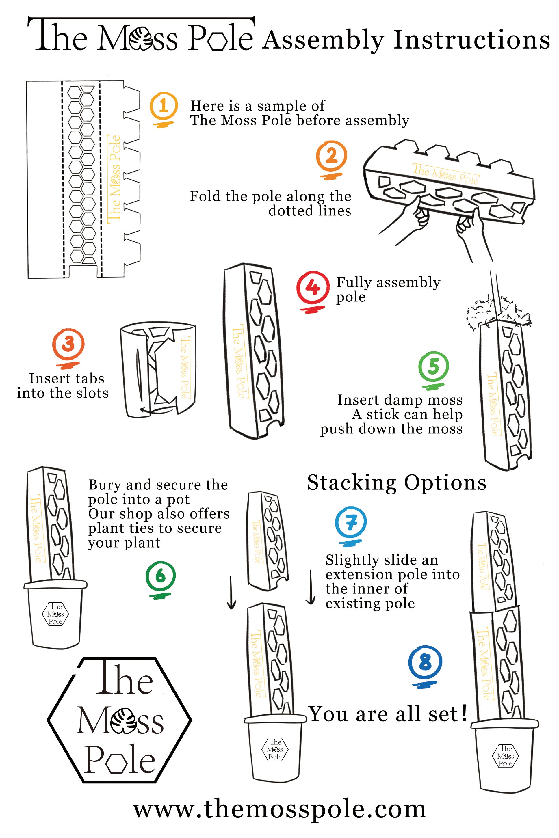 plant ties for moss pole Stackable Moss pole for climbing plants. Clear plant trellis, white pl – The Moss Pole